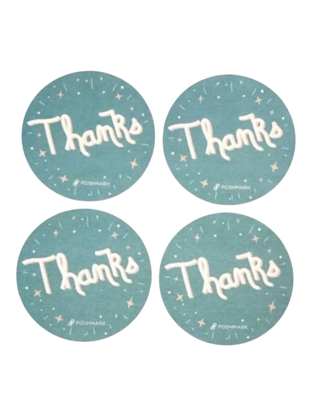 new Poshmark ★ Set 48 Thank You Stickers ★ Blue ★ 2.5” Round ★ Limited Edition ★